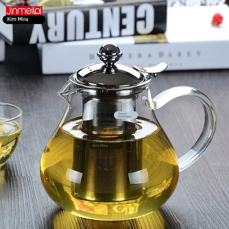 金美莱耐热玻璃直火壶咖啡壶花茶壶冷水壶滤茶壶高硼硅泡茶壶