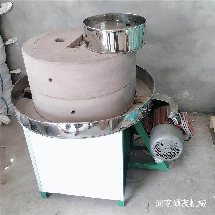 花生酱电动石磨机低速小麦粉机黄TNN豆米磨浆设磨糊备统传小磨香
