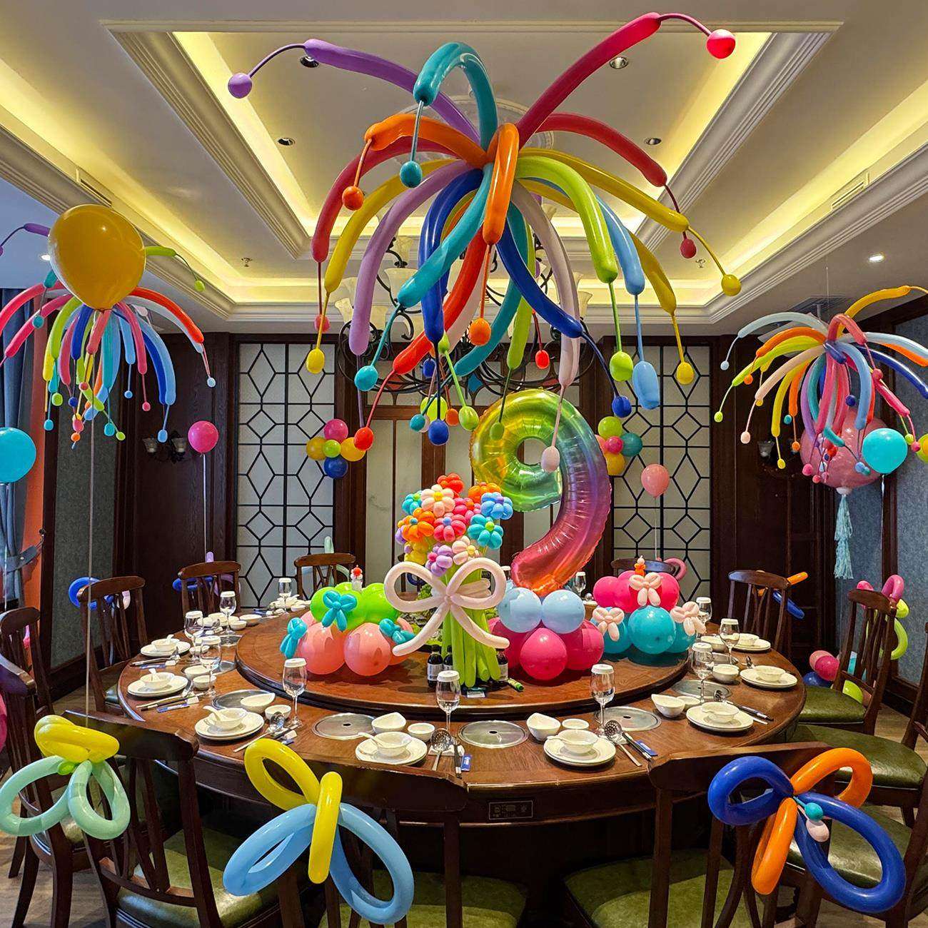 酒店包间生日宴会场景布置装饰快乐仪式感彩色多巴胺烟花长条气球,节庆用品/礼品,装扮布置套餐,淘宝优惠券,粉丝福利购,淘宝优惠卷