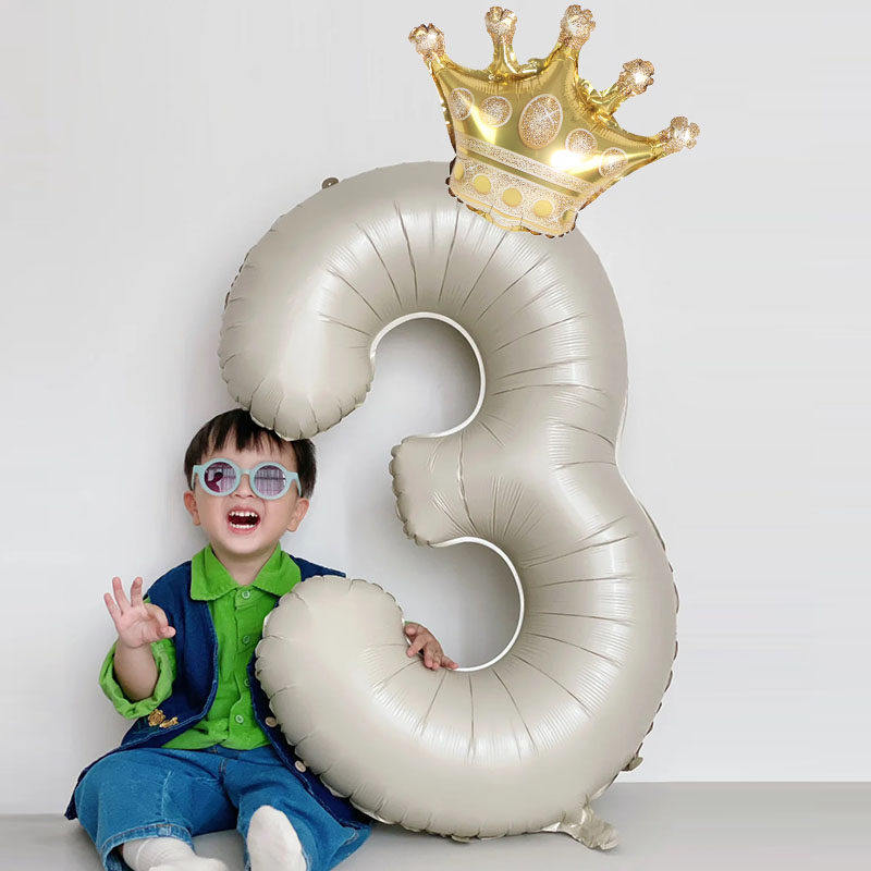 儿童生日40寸奶油皇冠数字气球宝宝周岁派对背景拍照布置装饰道具,节庆用品/礼品,气球,淘宝优惠券,粉丝福利购,淘宝优惠卷