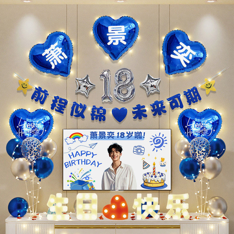 男女孩十八周岁成人礼生日装饰气球背景墙场景布置仪式感拍照道具,节庆用品/礼品,装扮布置套餐,淘宝优惠券,粉丝福利购,淘宝优惠卷