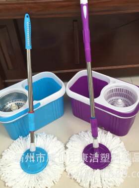 康洁王好神拖地拖手压旋转拖把桶新款竹叶方桶塑料篮双驱动拖把桶