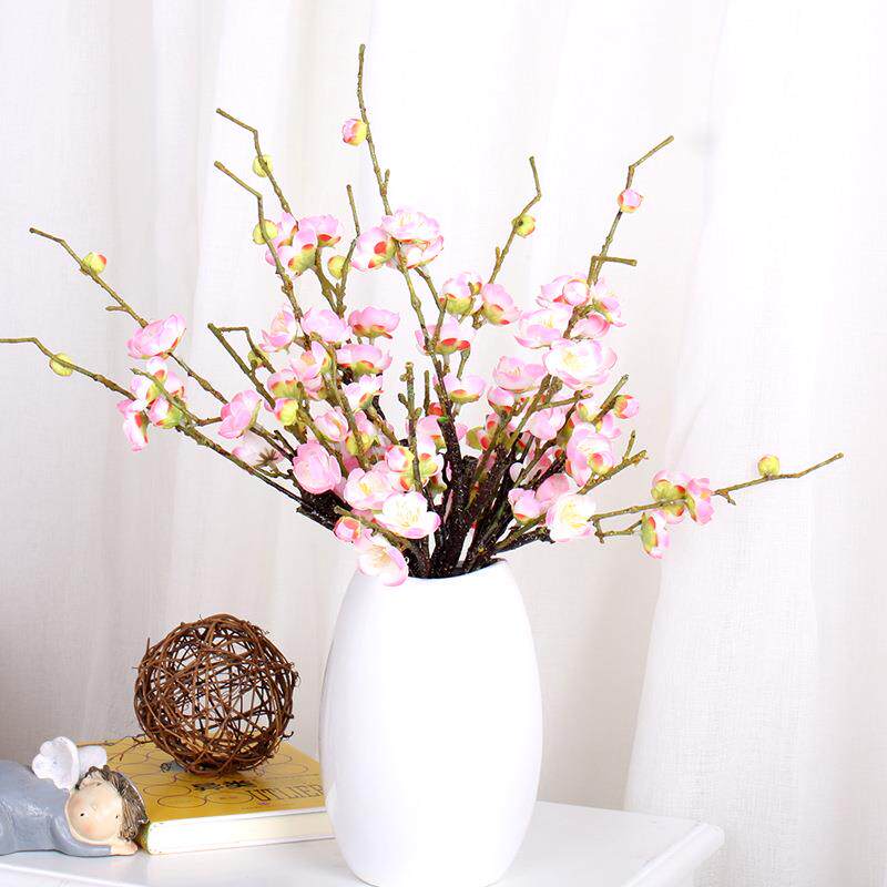 仿真桃花树桃树假花绢花塑料花 装饰居家客厅摆设假枝干枝梅花
