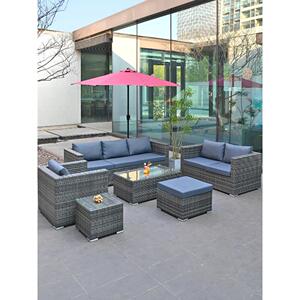 户外沙发庭院组合防晒防水休闲室外藤艺双人椅藤编阳台露台家具