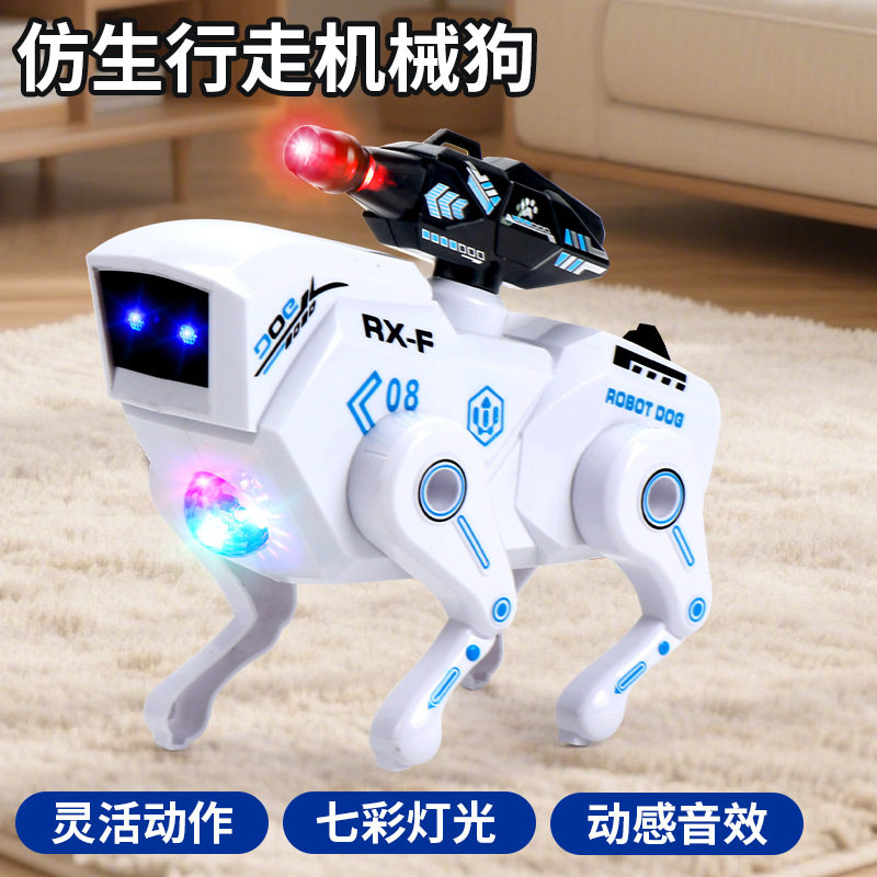 电动仿真声光行走机器狗机械狗男孩地摊儿童玩具批发摆摊小商品