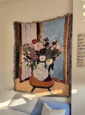 Henri Matisse 马蒂斯 vase with flowers 花瓶毛毯挂毯