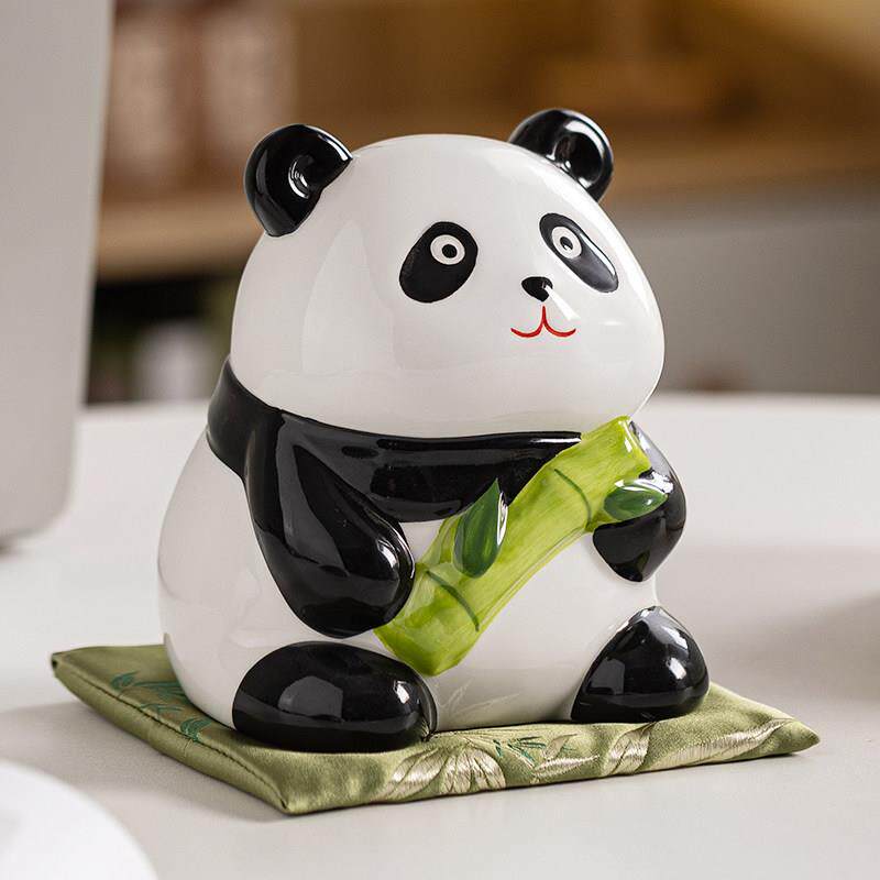 国潮熊猫存钱筒创意礼物网红存钱罐陶瓷桌面装饰摆饰小可爱送朋友