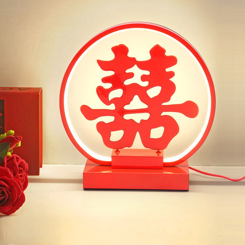 新婚长明灯结婚台灯卧室婚房一对红色喜字床头灯送新人礼物陪嫁灯
