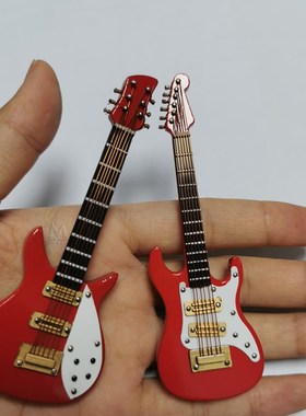 迷你电吉他模型摆件10cm古典吉他电贝斯生日蛋糕娃娃乐器大小提琴