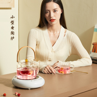 福也黑茶煮茶器办公室小型多功能蒸汽式玻璃养生壶茶壶家用电陶炉