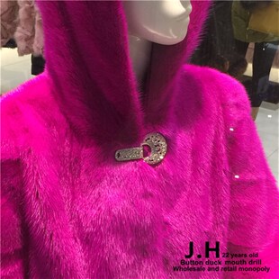 77MM 饰扣50MM 钻扣 高档镶A钻鸭嘴扣对扣搭扣领扣皮草大衣扣装