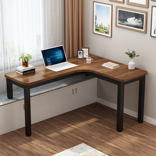 实木飘窗电脑桌墙角桌子转角书桌学生家用l型拐角工作台办公桌
