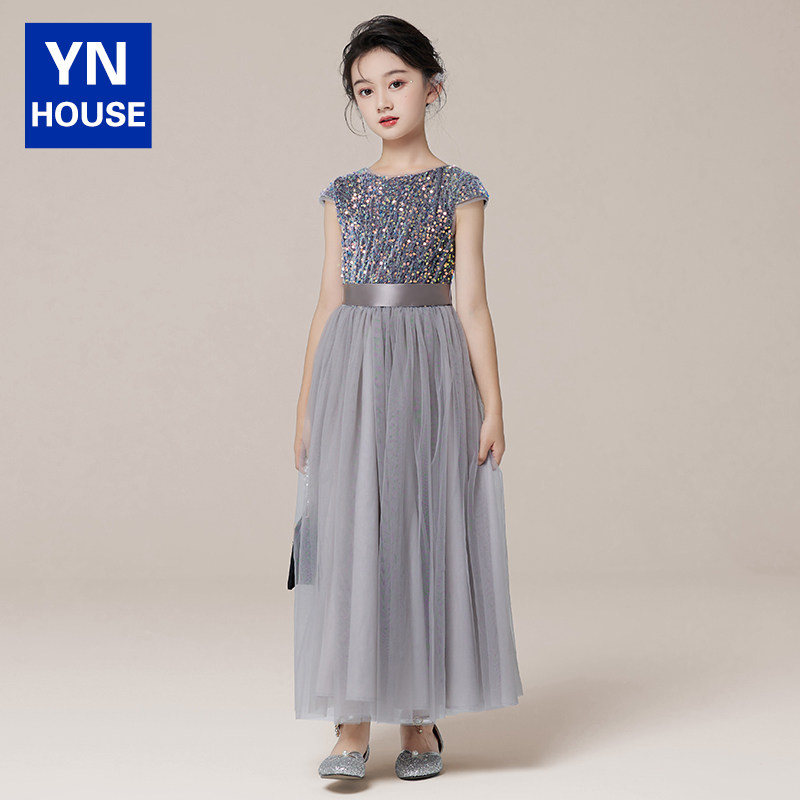 衣诺坊女童礼服轻奢小众高端儿童花童婚礼小女孩裙钢琴演奏演出服