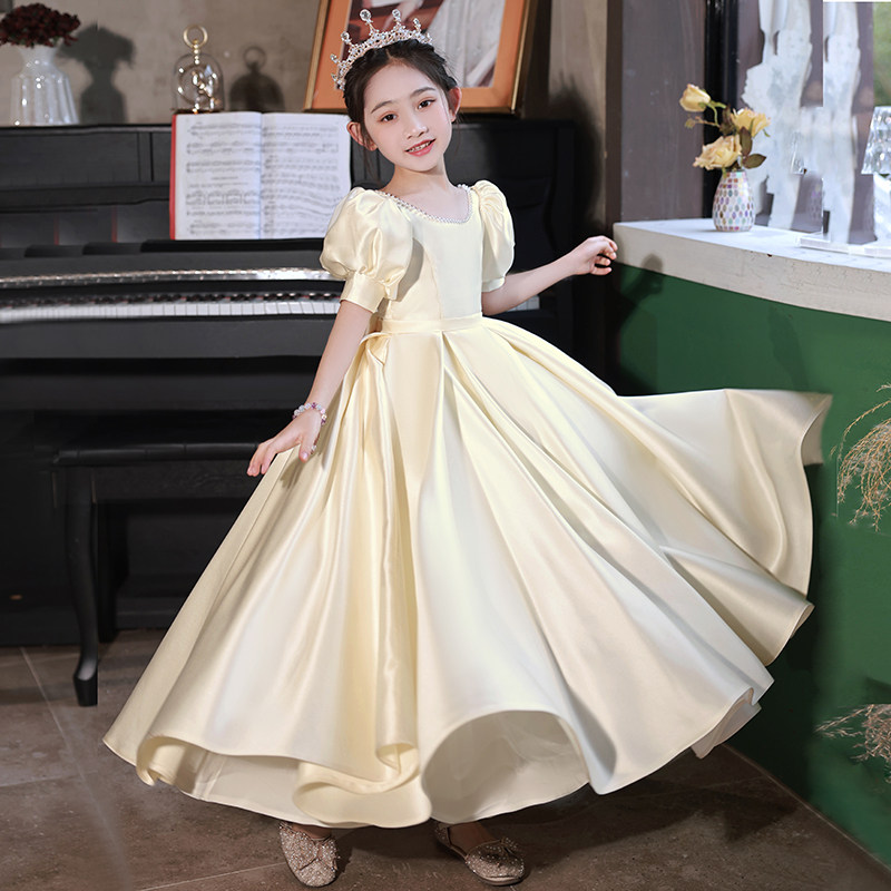 女童礼服轻奢小众高端儿童花童公主裙小女孩主持人钢琴演出服比赛