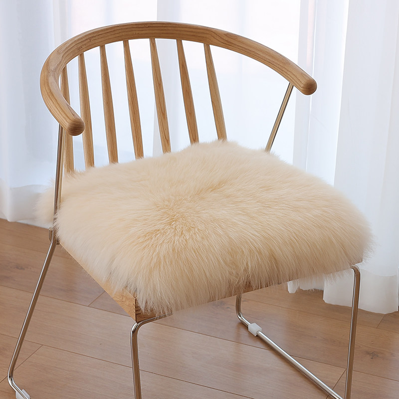 小沙羊毛椅子垫坐垫座垫椅子加厚圆形羊毛垫防滑凳子梳妆台椅子垫