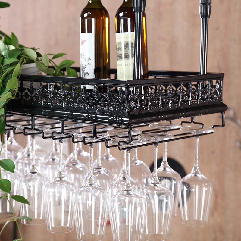 欧式酒吧台红酒杯架倒挂吊杯架展示架家用高脚杯架悬挂酒架置物架