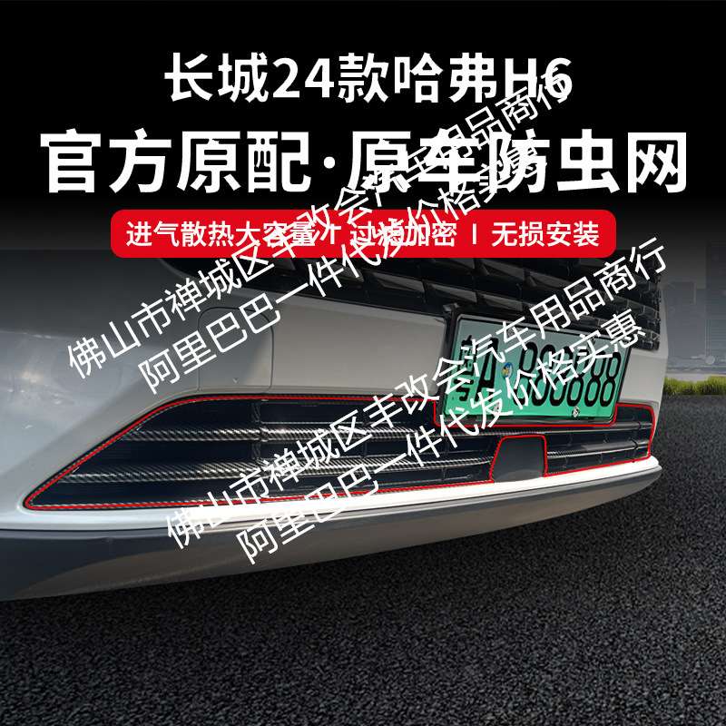 适用长城哈弗H6汽车防虫网前脸中网专用改装装饰条汽车配件
