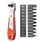 L型7字直角多功能双头螺丝刀套装 一字十字梅花六角起子套筒小空间