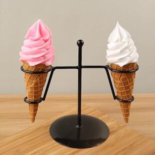 仿真冰淇淋假甜筒模型冰淇淋店铺样品铁支架材质展示摆设拍摄道具