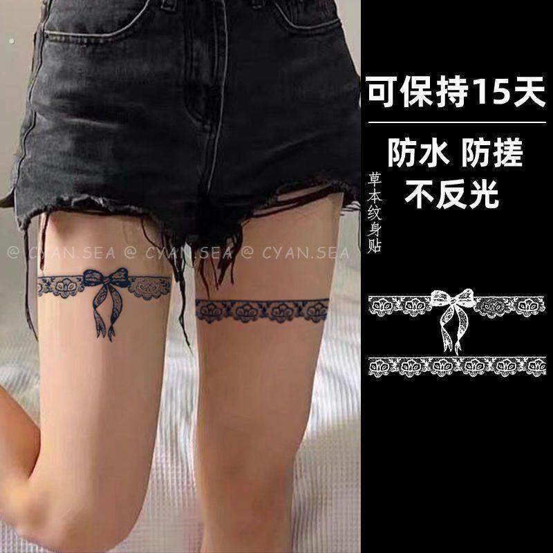 蝴蝶结纹身贴蕾丝腿环蝴蝶结草本纹身贴女性感腿环手环酷甜辣妹防,彩妆/香水/美妆工具,身体彩妆,淘宝优惠券,粉丝福利购,淘宝优惠卷