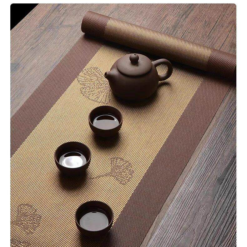 桌旗茶席新中式古典国风茶台布艺长条茶几桌布茶桌垫布床旗电视柜