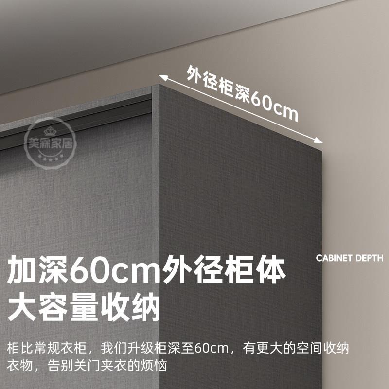 衣柜书桌一体简约现代家用小户型轻奢灰柜子转角电脑桌灰色大衣橱
