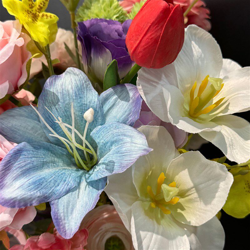 玫瑰仿真花假花束绣球绢花客厅家居摆设装饰餐桌花桌面花艺摆件