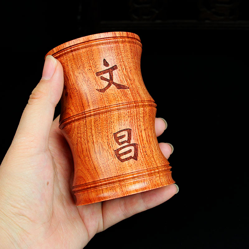 新款定制刻字文昌笔筒花梨木笔筒摆件红木实木工艺品商务礼品