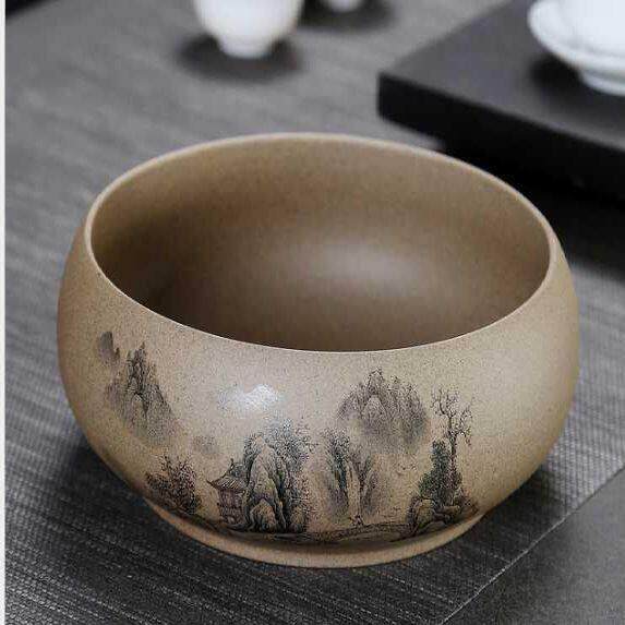 桌面垃圾桶无盖高级感茶桌客厅茶几轻奢高档陶瓷烟灰缸桌上家用的