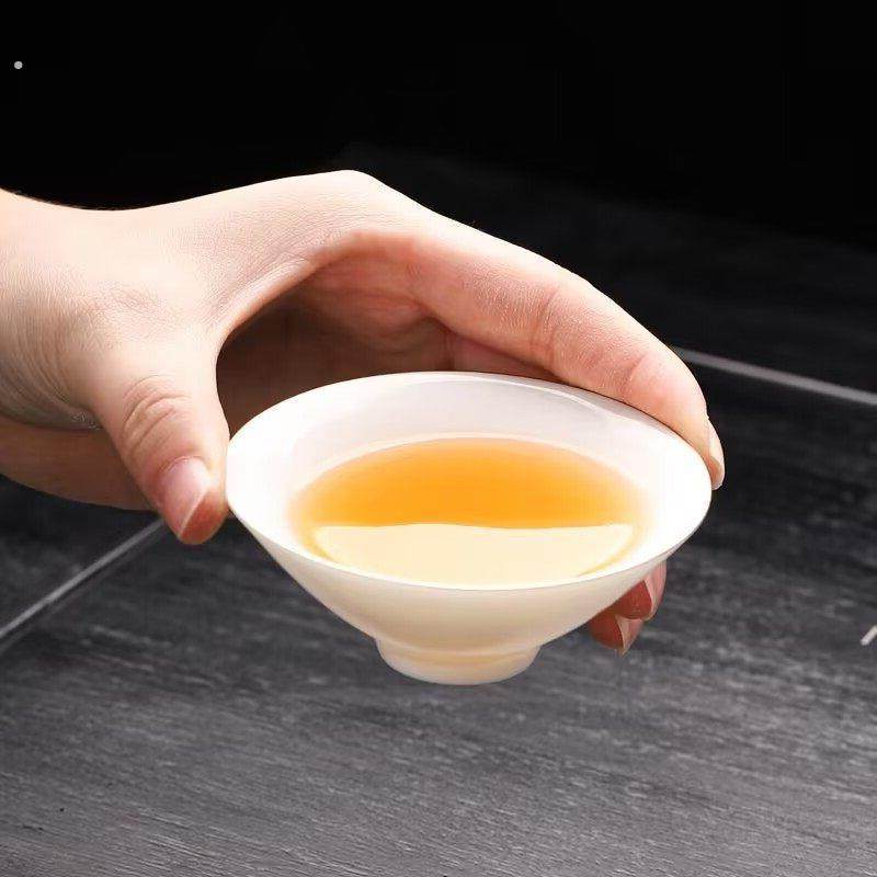 德化羊脂玉斗笠杯高颜值新款全套客厅办公室喝茶专用羊脂单杯,餐饮具,江中杯,淘宝优惠券,粉丝福利购,淘宝优惠卷
