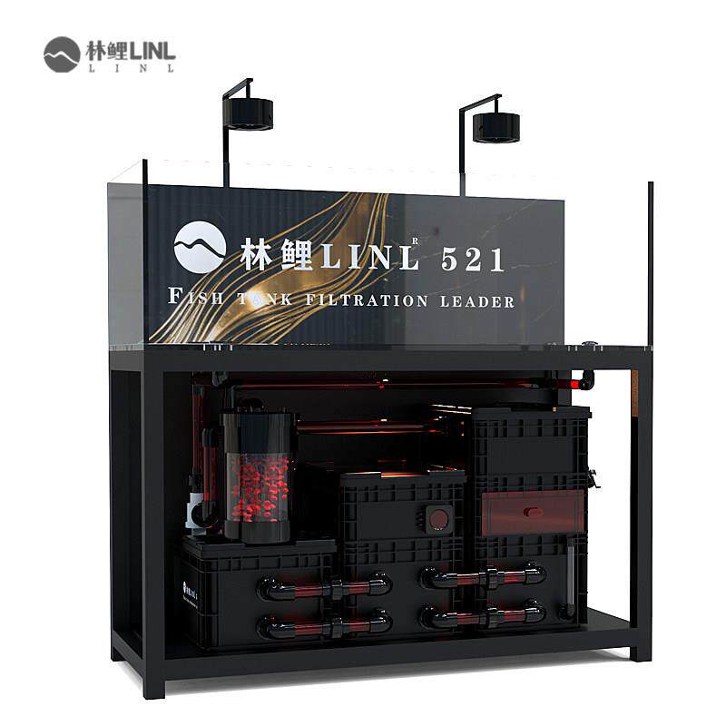 林鲤LINL新款无管件鱼缸过滤系统工业风沉淀仓硫化床过滤周转箱