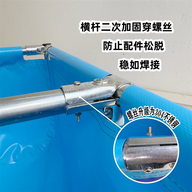 950g特厚刀刮布加厚帆布鱼池带支架定制双层钢管架环保养殖帆布池