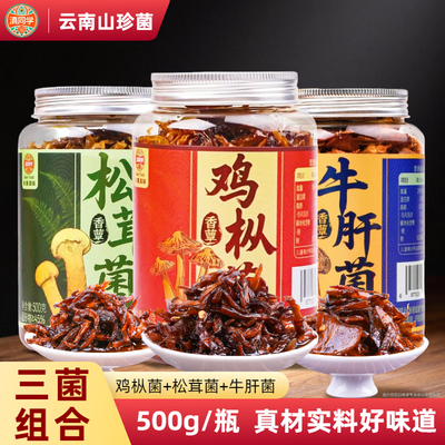 油鸡枞菌牛肝菌松茸菌500g即食菌蘑菇酱下饭拌面云南特产菌子零食