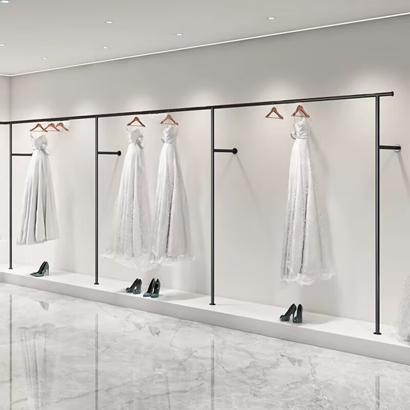 婚纱架子壁挂式上墙高档礼服秀禾影楼专用简约货架女装西服展示架