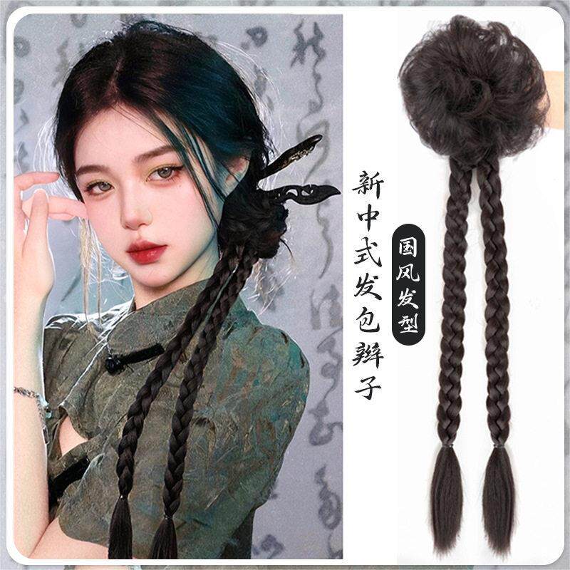 假发辫子女马尾新中式编发汉服古风发包抓夹麻花长辫子拳击辫假发