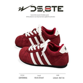 双星八特小众红色德训鞋 三条杠学生校园休闲阿甘鞋 女2026春季 新款