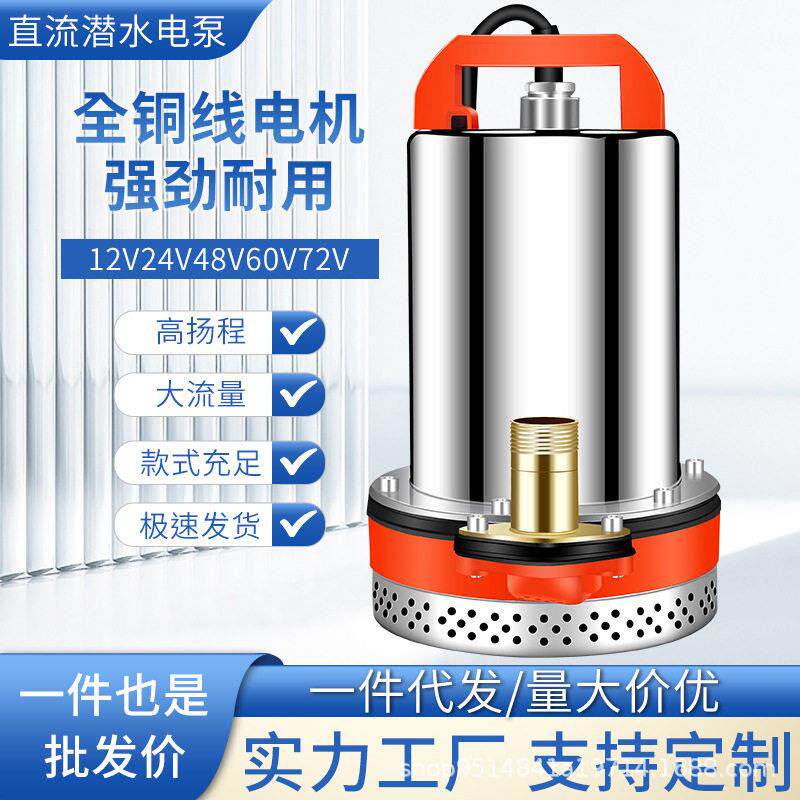电动车抽水泵电瓶电瓶车小型灌溉农田直流抽水机农用家用潜水泵