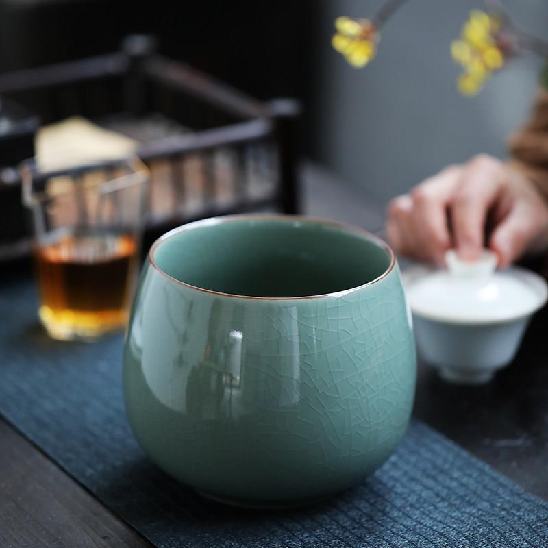 茶洗缸大号特大陶瓷轻奢高档茶具配件笔洗茶盆茶盂水盂茶渣缸建水
