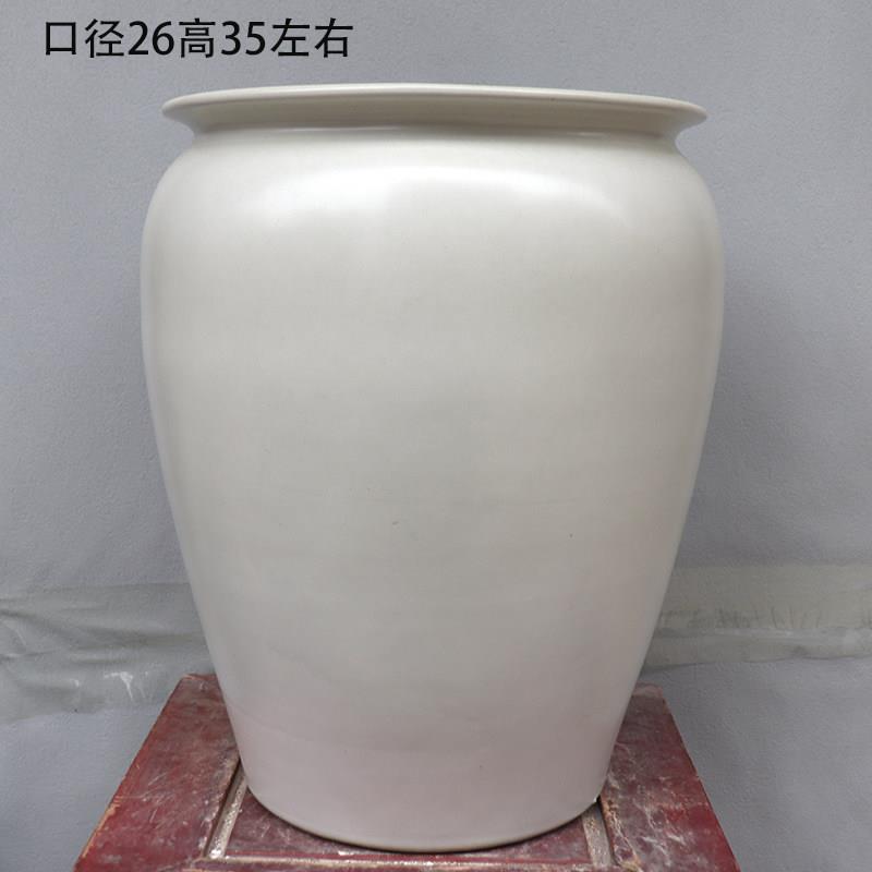 2023春季新品景德镇陶瓷粗陶透气大口径花盆发财树三角梅白色花盆