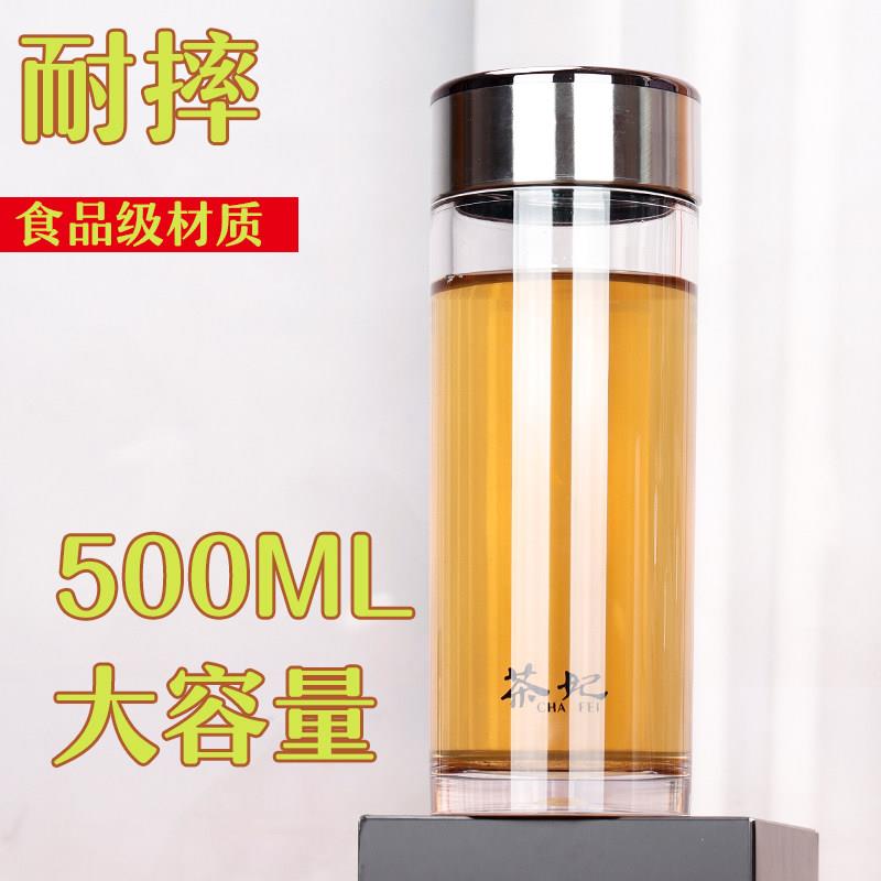 水杯摔不烂特厚塑料杯喝水杯子防摔耐高温食品级pc水杯500ml瓶子