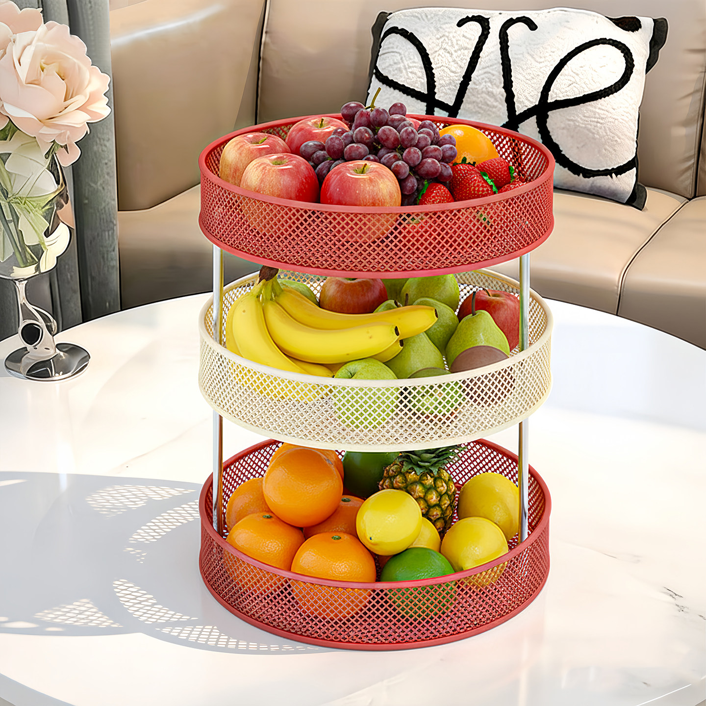 水果盘家用多层糖干果收纳篮客厅茶几零食置物摆放盘水果篮2025新,厨房/烹饪用具,厨房置物架/置物柜/角架,淘宝优惠券,粉丝福利购,淘宝优惠卷