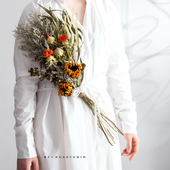 饰壁挂干花礼物 向日葵干花真花花束勿忘我满天星餐厅电视柜装 包邮