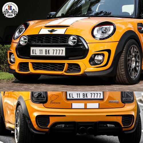 MINI外饰改装件JCW F55 F56F57前杠包围通风口保险杠装饰贴纸