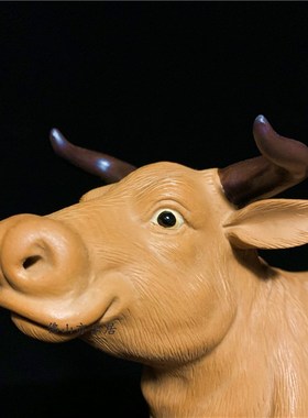 石湾陶瓷牛年摆件家居招财牛气冲天动物装饰品商务节日送礼工艺品