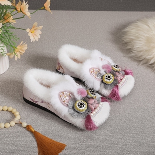 2026新款手工鞋国风虎头鞋民族风加绒保暖古风老布鞋软底汉服绣鞋