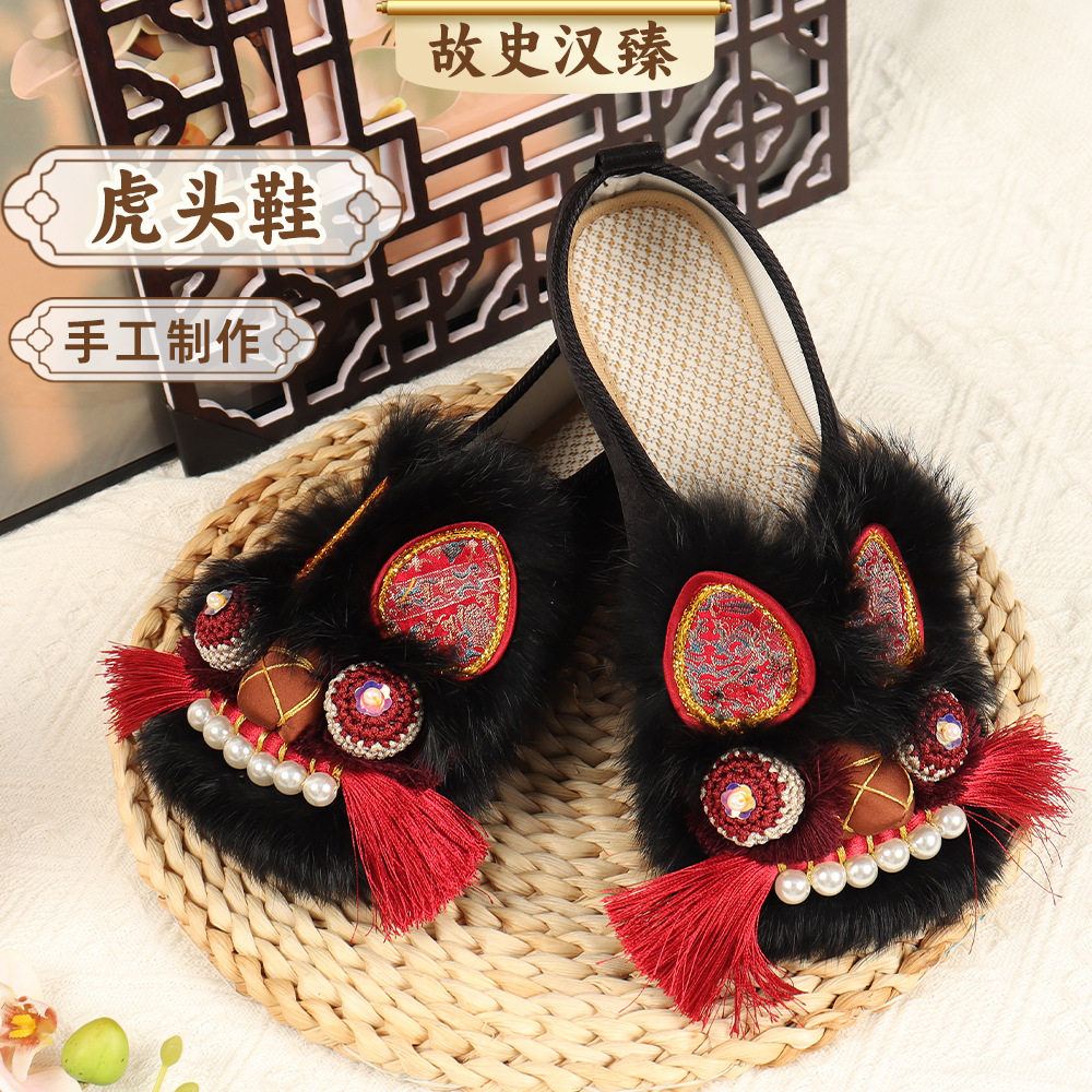 夏季新款中式虎头软底平底布鞋图片