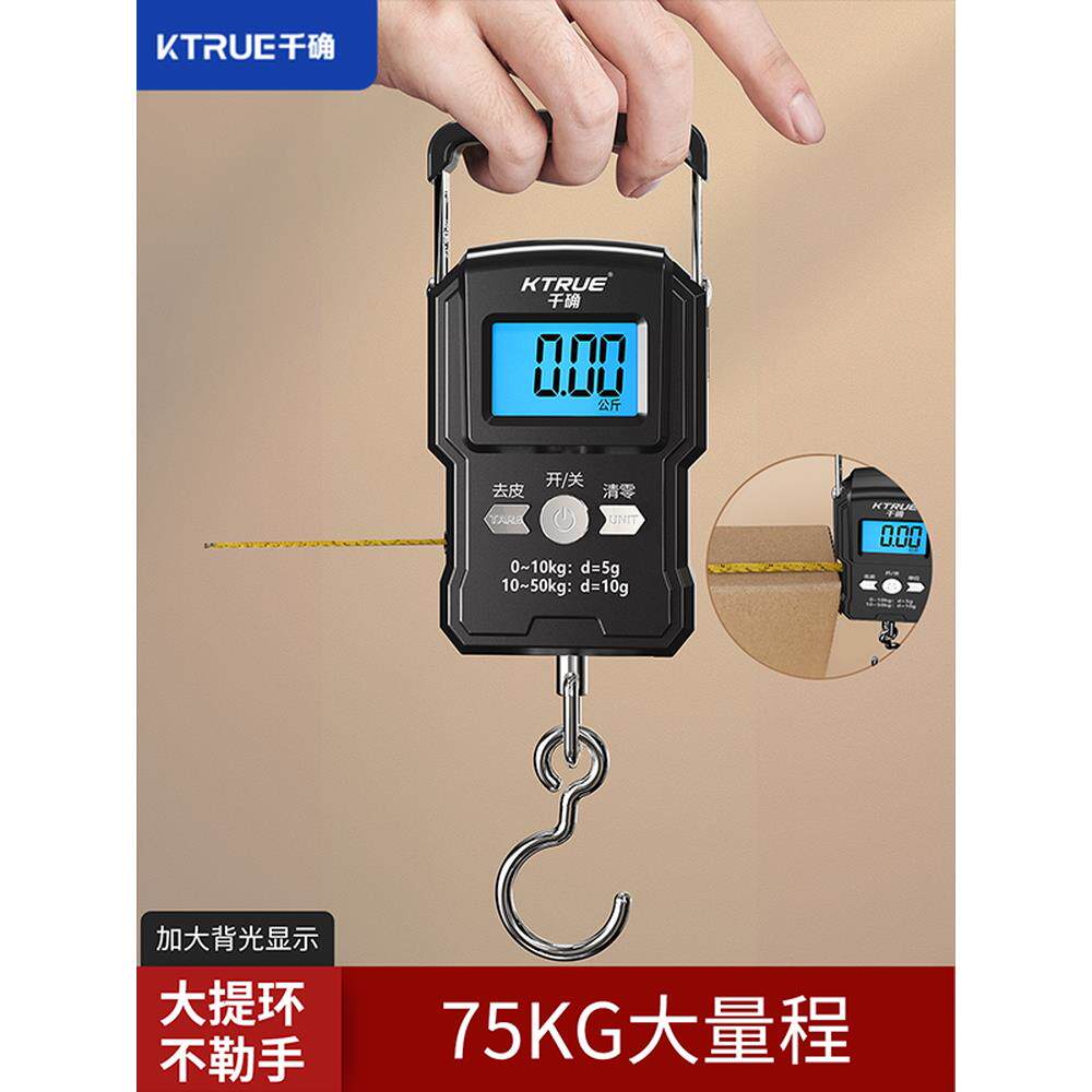 手提电子秤小型高精度便携式弹簧秤快递秤家用买菜防欺诈吊钩手称