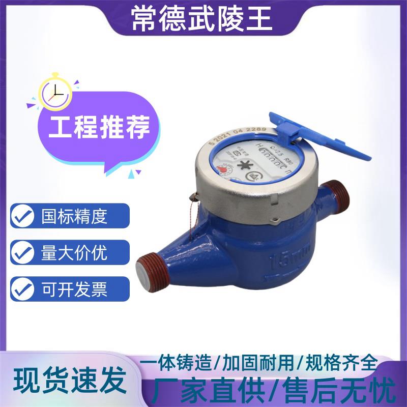 常德水表湖南武陵王国标4分接头高灵敏防滴水大全6分家用数字指针
