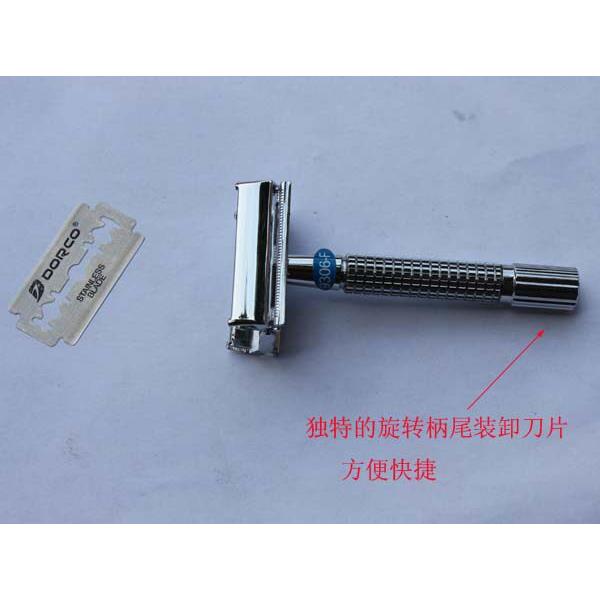 正品伟仕牌9306-F手动老式剃须刀铜合金精品双面刮胡刀赠5刀片