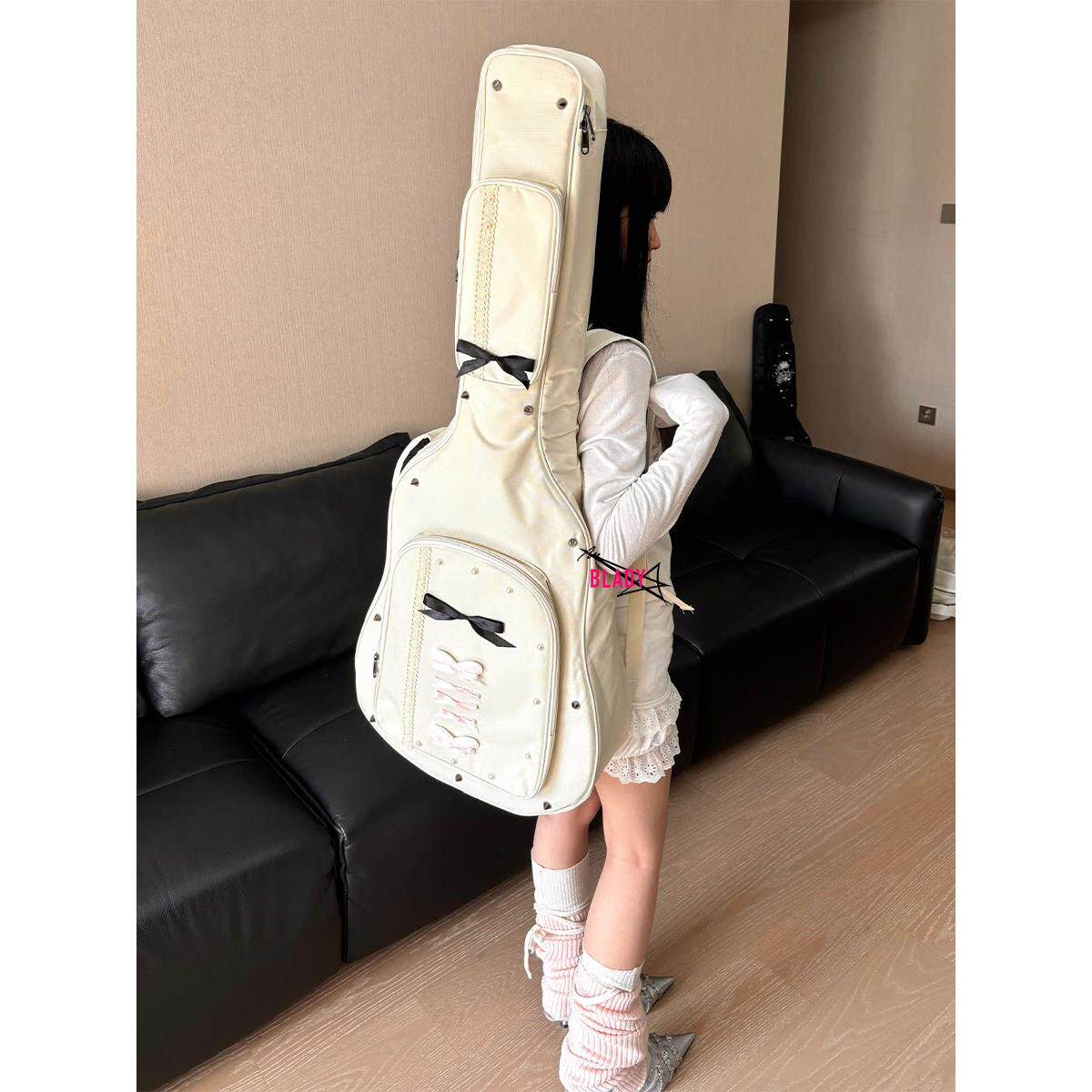 【浪漫病】吉他包韩国芭蕾风格高值41寸原声吉他电吉他低音加厚钢